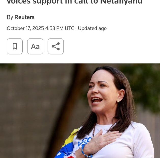 Venezuelan Nobel Peace Laureate's Controversial Call to Netanyahu in Praise of Israel's Military Actions